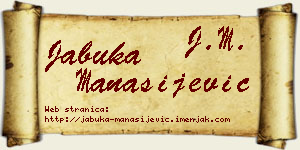 Jabuka Manasijević vizit kartica